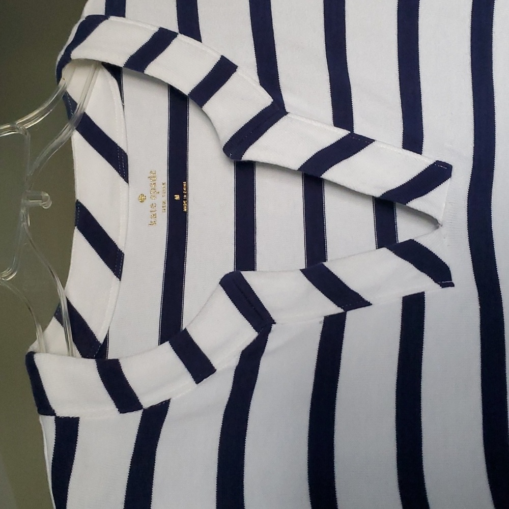 Kate Spade Tropez Nautical Navy Striped Womans Long Sleeve Top Size Medium - Picture 4 of 11